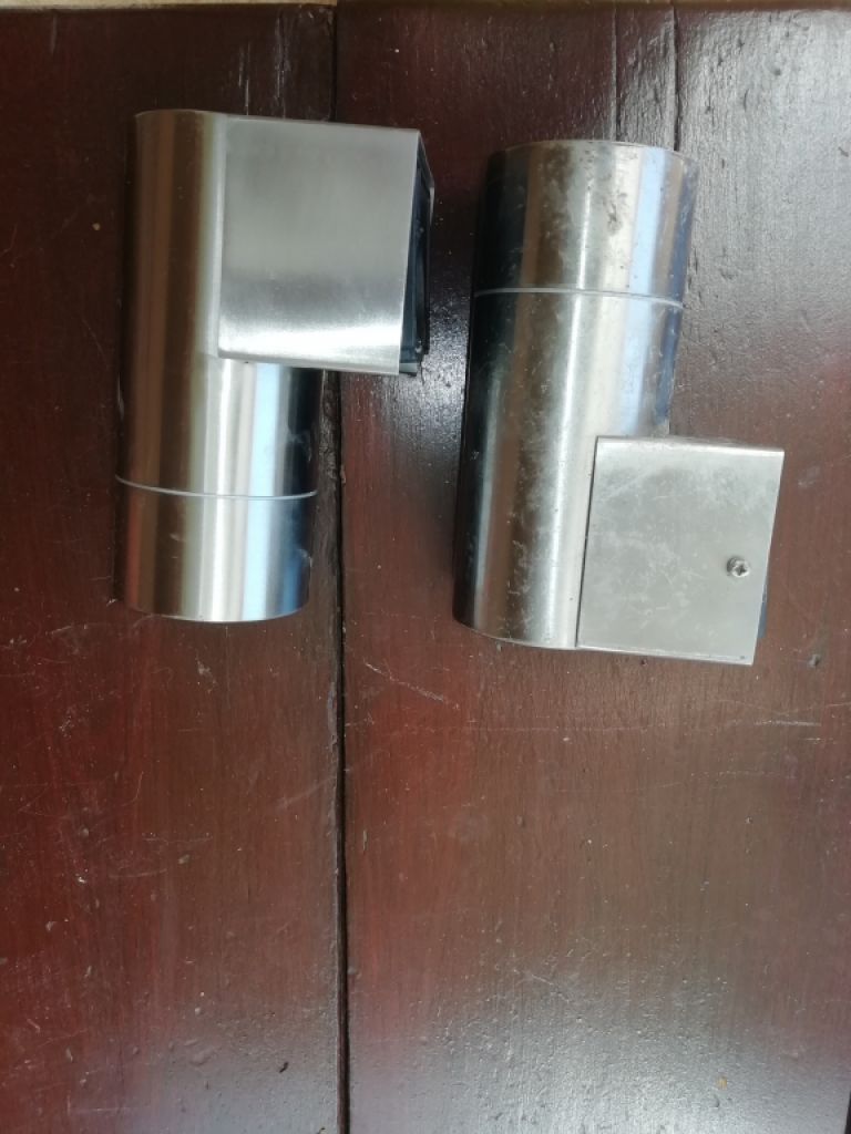 6 Edelstahllampen - Decke oder Wandmontage möglich