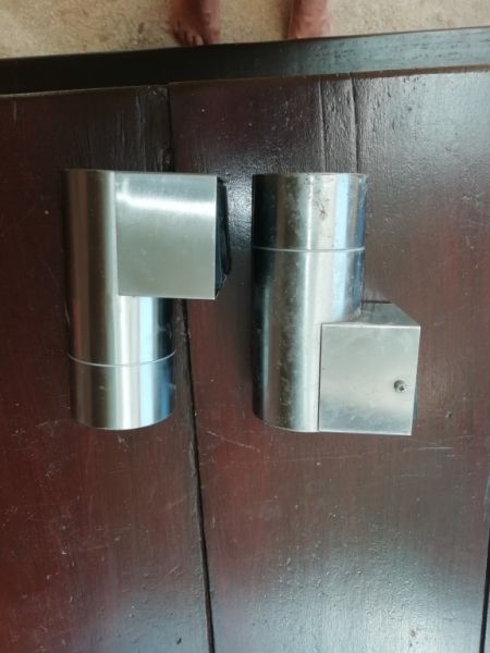 6 Edelstahllampen - Decke oder Wandmontage möglich