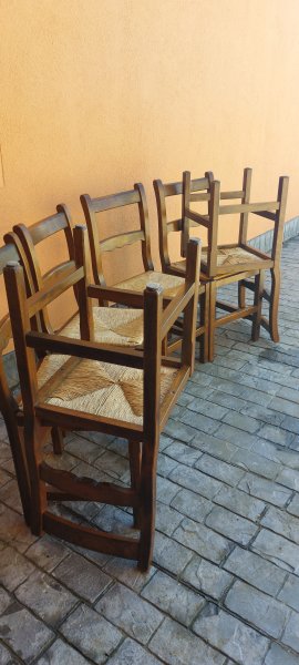 6 sillas de finca / madera maciza