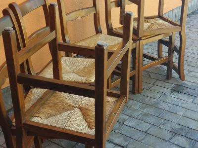 6 sillas de finca / madera maciza
