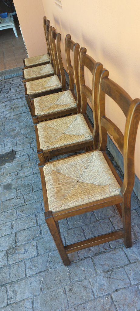 6 sillas de finca / madera maciza