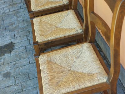 6 sillas de finca / madera maciza