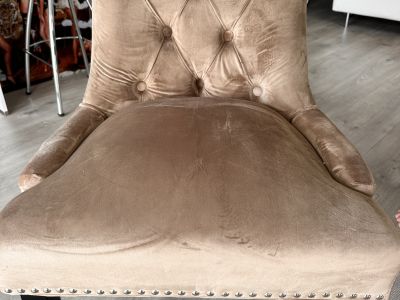 8 elegante Samt-Esszimmerstühle im Chesterfield-Stil mit Ringgriff  Komplettset (Palma)