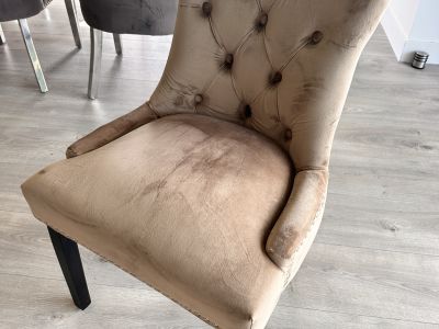8 elegante Samt-Esszimmerstühle im Chesterfield-Stil mit Ringgriff  Komplettset (Palma)