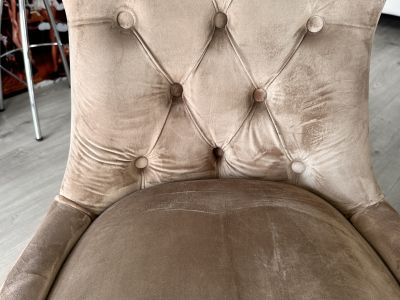 8 elegante Samt-Esszimmerstühle im Chesterfield-Stil mit Ringgriff  Komplettset (Palma)