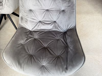 8 Dining Chairs Velvet Grey Swivel