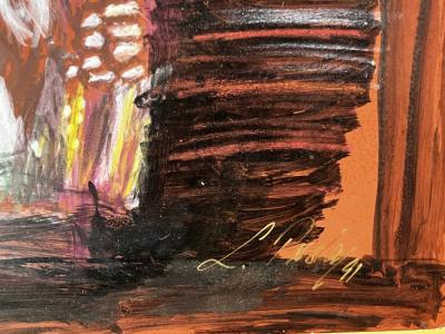 Abstract ART Saxophon original signiert Simon Presley ca. 70 x 52 cm gerahmt