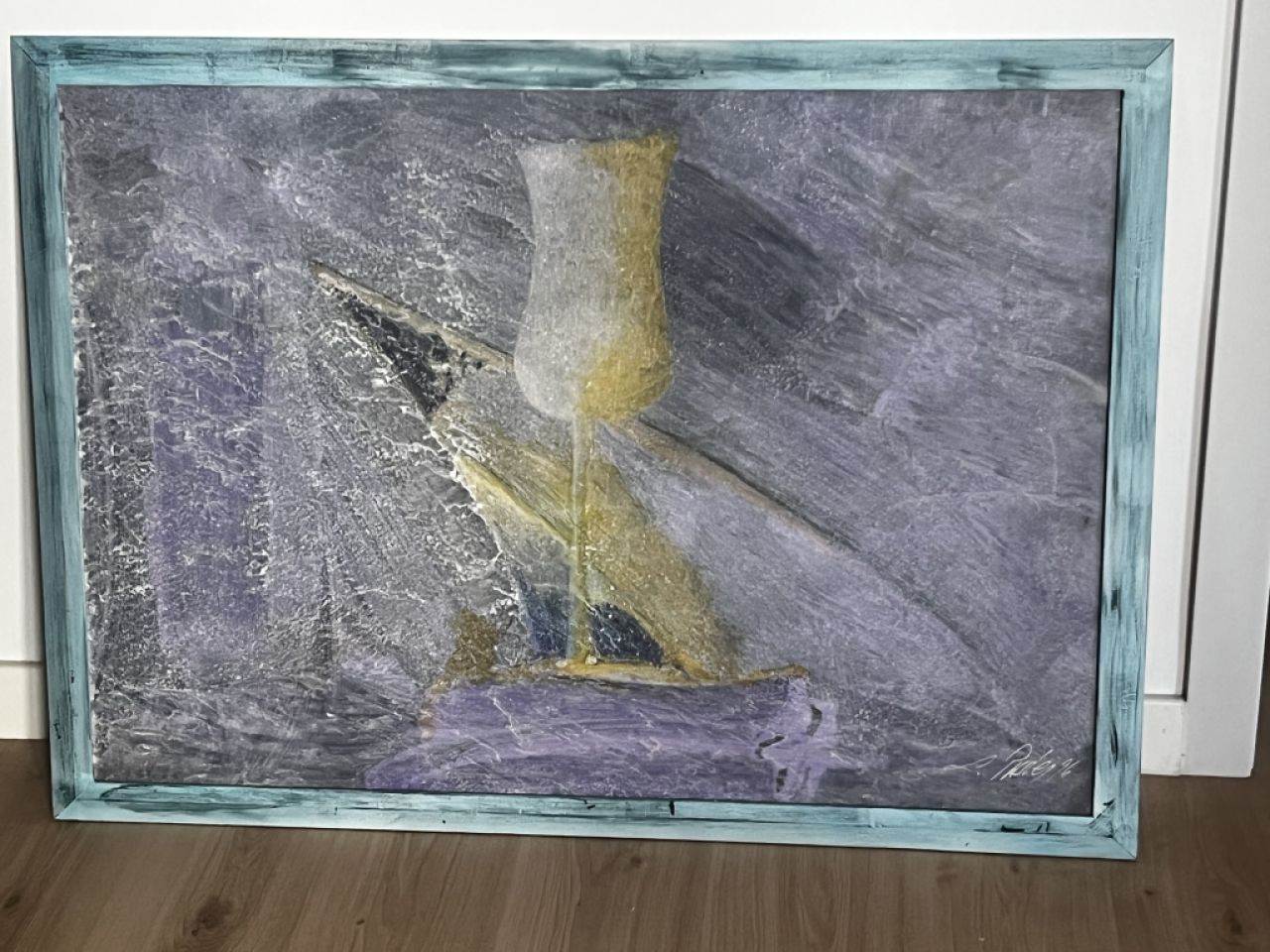 Abstract Art Champagne Glass 70 x 100