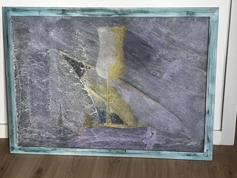 Abstract Art Champagne Glass 70 x 100