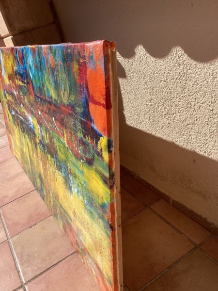 Cuadro abstracto XXL 90 x 190 cm, acrílico sobre lienzo