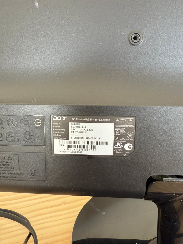 Acer Monitor S231HL 23 Zoll