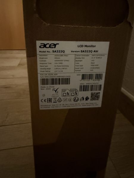 Monitor Acer SA322Q 31,5 pulgadas
