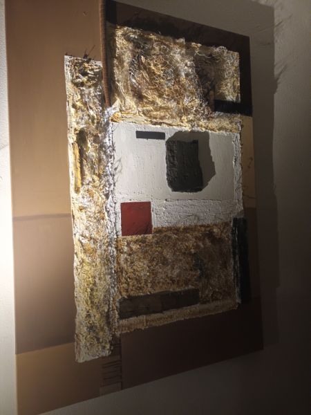 Acrylic image with natural materials