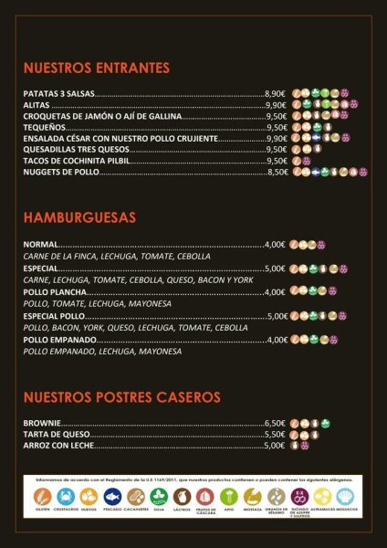 ALLERGENKARTE FÜR BARS UND RESTAURANTS