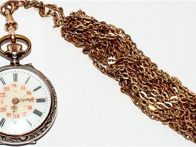 Old Remontoir ladies' pendant watch, Switzerland, hand-wound, 8 jewels, 800 silver