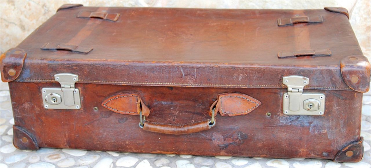 Alter Koffer Echt Leder Lederkoffer Vintage Reisekoffer