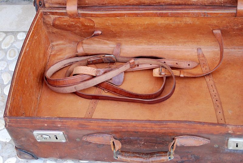 Alter Koffer Echt Leder Lederkoffer Vintage Reisekoffer