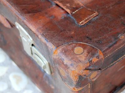 Alter Koffer Echt Leder Lederkoffer Vintage Reisekoffer