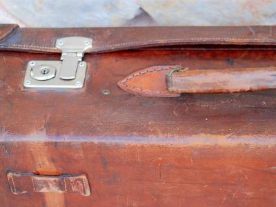 Alter Koffer Echt Leder Lederkoffer Vintage Reisekoffer