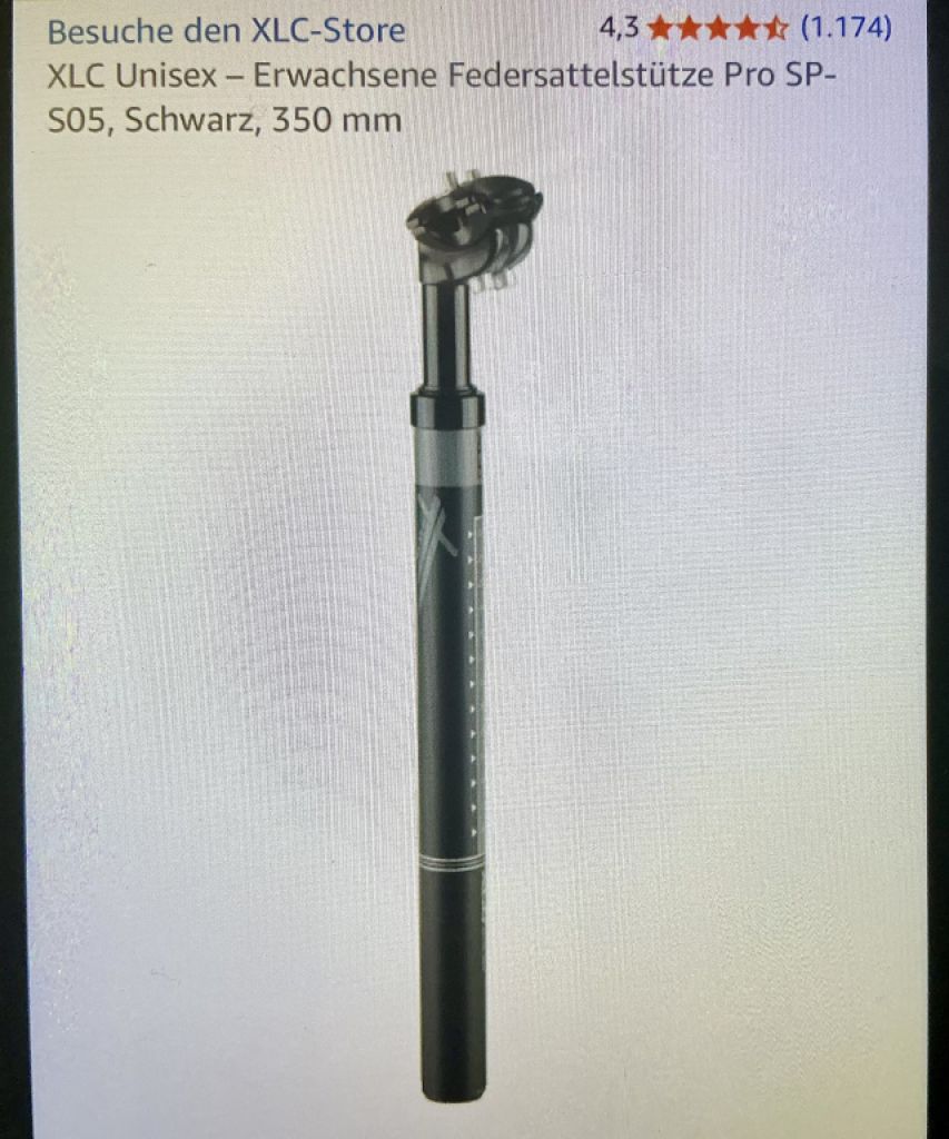 Alu Federsattelstütze 31,6 mm  neu & ungenutzt (Fehlkauf) XLC Pro SP-S05