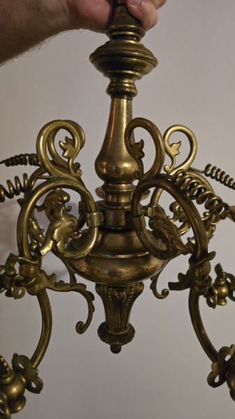 antike Lampe Messing massiv