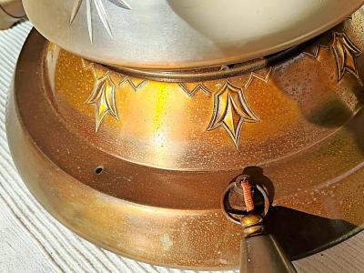 antike, sehr dekorative Deckenleuchte, Messing und Kristall, Jugendstil