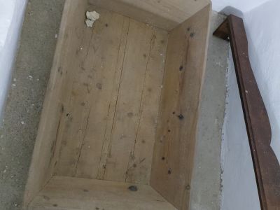 Antiker Holztrog Backmulde Teigherstellung Backtrog rustikal Bäckerei Dekoration Holzkiste