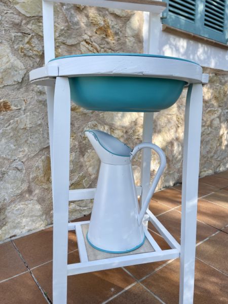 Antique washstand with basin and pitcher. Decorative unique piece!