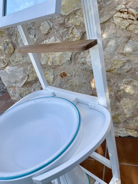 Antique washstand with basin and pitcher. Decorative unique piece!