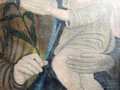 antikes Gemälde, heiliger Josef mit Jesuskind