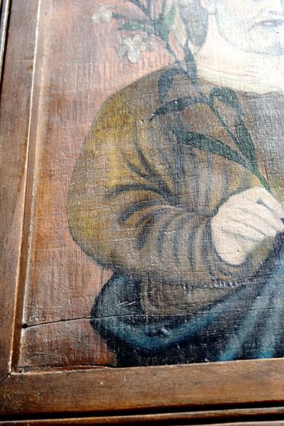 antikes Gemälde, heiliger Josef mit Jesuskind