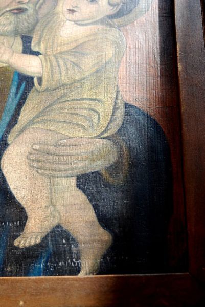 antikes Gemälde, heiliger Josef mit Jesuskind