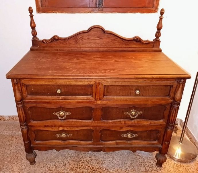 Antikes Schlafzimmer komplett 2 Betten Schrank Kommode Nachttisch Spiegel