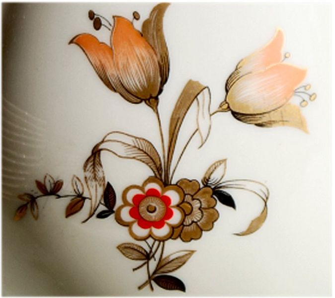 Antique Tettau Coffee Service (40 pieces) 12 persons Ivory Porcelain Gold Rim 1950s