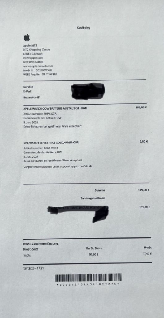 Apple Watch 4 Silber