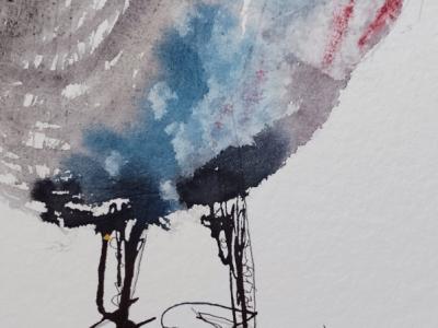 Aquarell eines Hahns