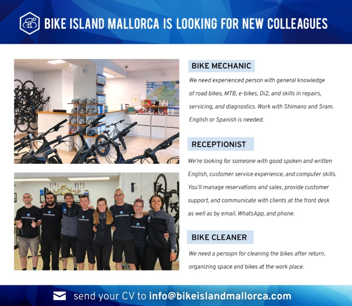 Arbeit in einem Fahrradverleih in Puerto Pollensa