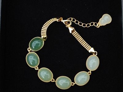 Silver Bracelet - Nephrite Jade