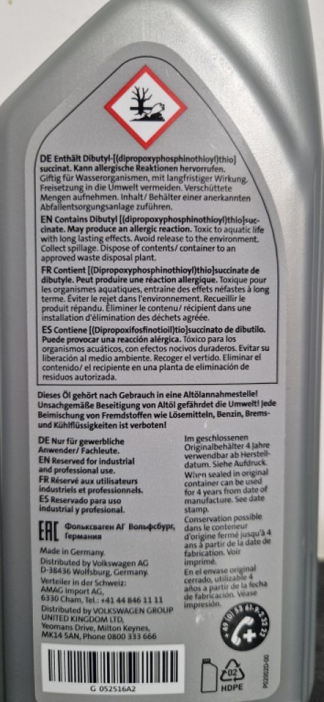 ATF Multitronic Getriebeöl original VW/AUDI - G052516A2