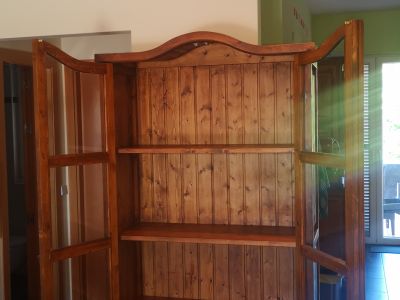 Storage cabinet with glass doors