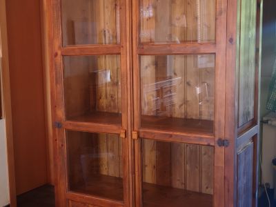 Storage cabinet with glass doors
