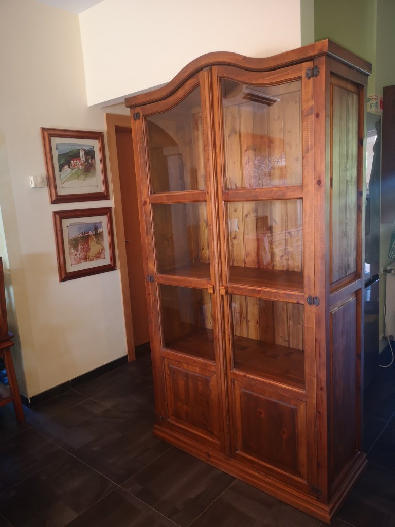 Storage cabinet with glass doors