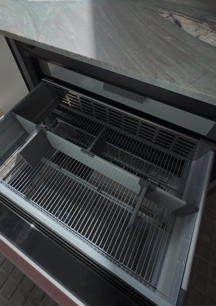 Expositor Cocina Exterior Premium con Parrilla, Fregadero y Nevera aprox. 120 x 120 x 90 cm