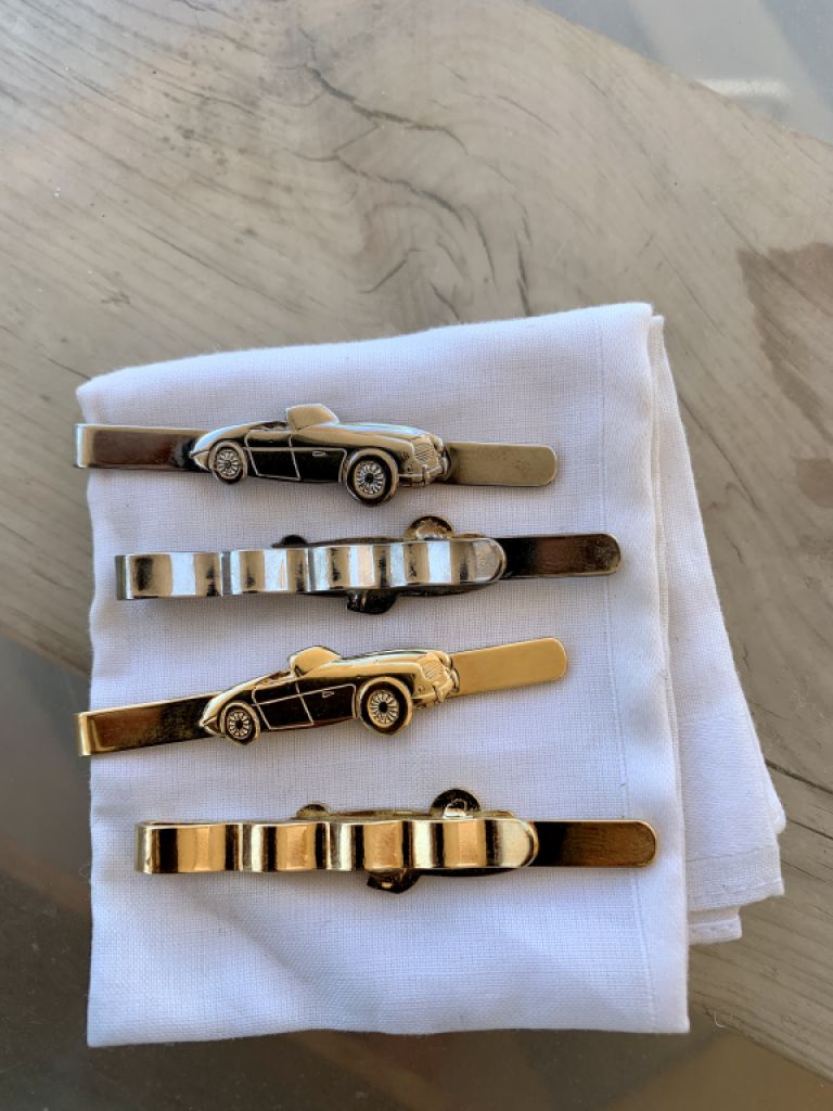 Austin-Healey alfileres de corbata chapados en oro y plateados Oldtimer Classic Car Automobilia