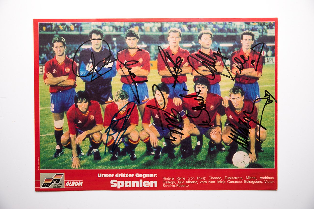 Autogramme Spanische Nationalmanschaft EM 88