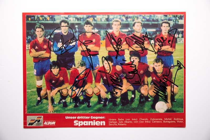 Autogramme Spanische Nationalmanschaft EM 88