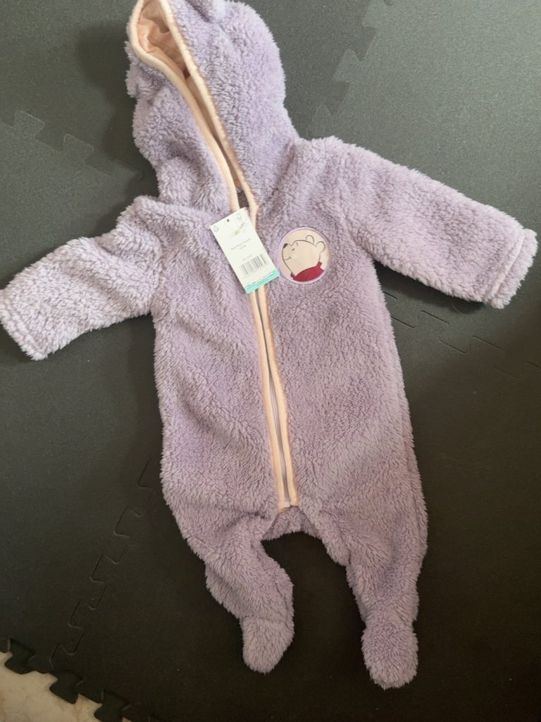 Baby-Fleeceoverall Gr. 62/68 lila mit Etikett