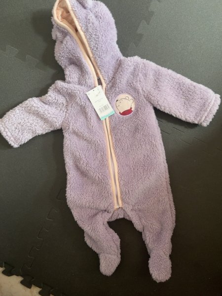 Baby-Fleeceoverall Gr. 62/68 lila mit Etikett