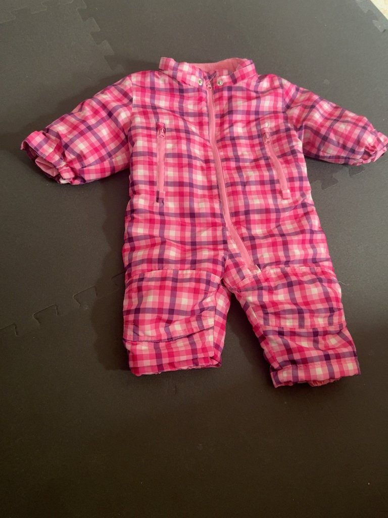 Baby-Winteroverall Gr. 62/68 pink kariert