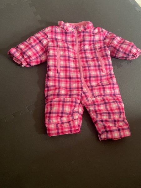 Baby-Winteroverall Gr. 62/68 pink kariert